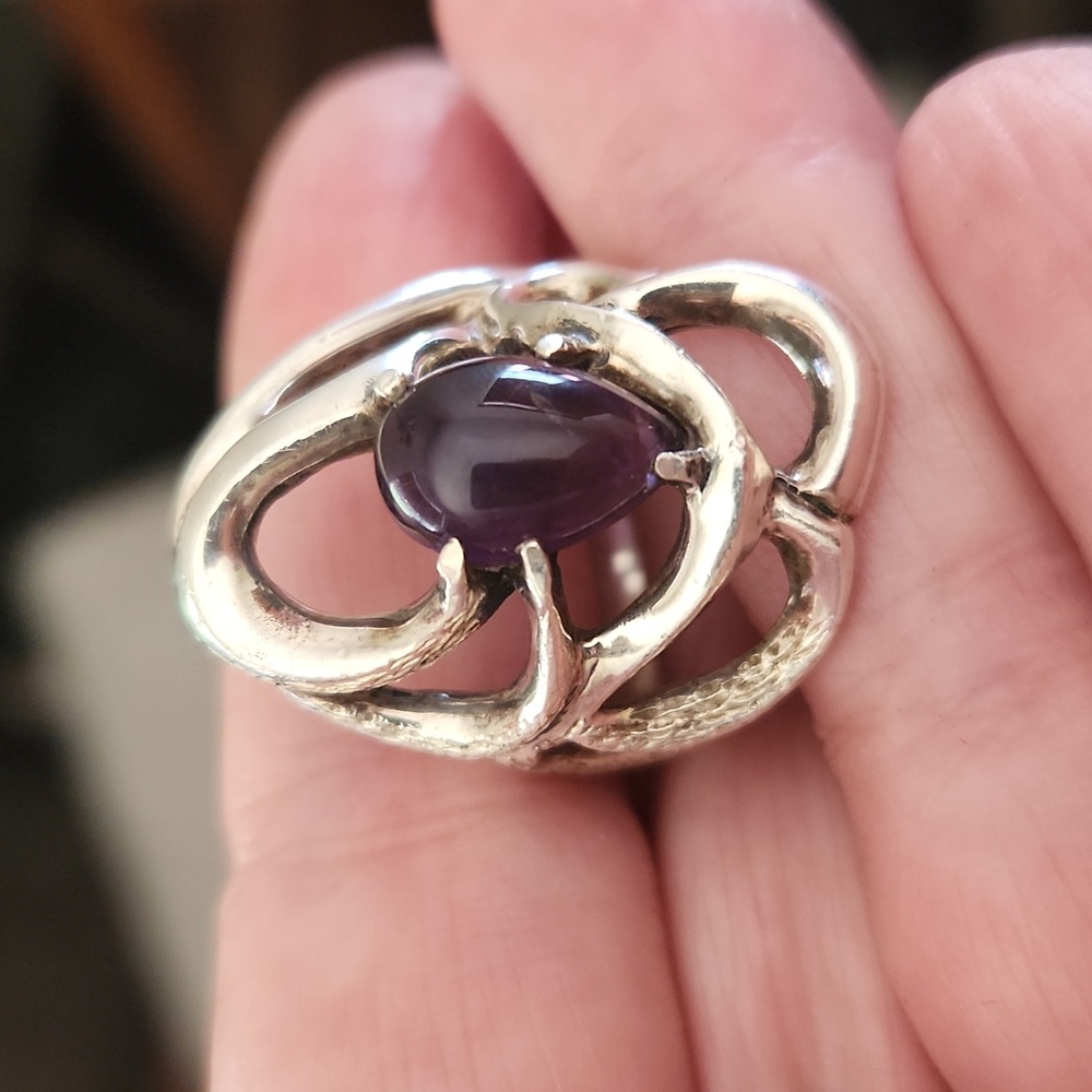 OOAK Amethyst Artisan ring/sterling silver FIRM PRICE - Picture 8 of 10